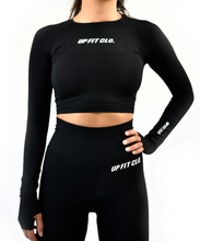 Load image into Gallery viewer, UPFITCLO SEAMLESS SET TOP BLACK