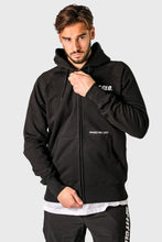 Load image into Gallery viewer, UPFITCLO. MEN RAGLAN ZIPPED HOODIE BLACK