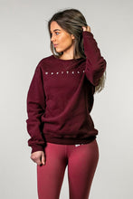 Load image into Gallery viewer, UP FIT CLO. Ladies Oversized Crewneck Burgundy Red