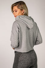 Load image into Gallery viewer, UPFITCLO LADIES OVERSIZED CROPPED HOODIE GREY
