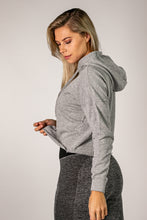 Load image into Gallery viewer, UPFITCLO LADIES OVERSIZED CROPPED HOODIE GREY

